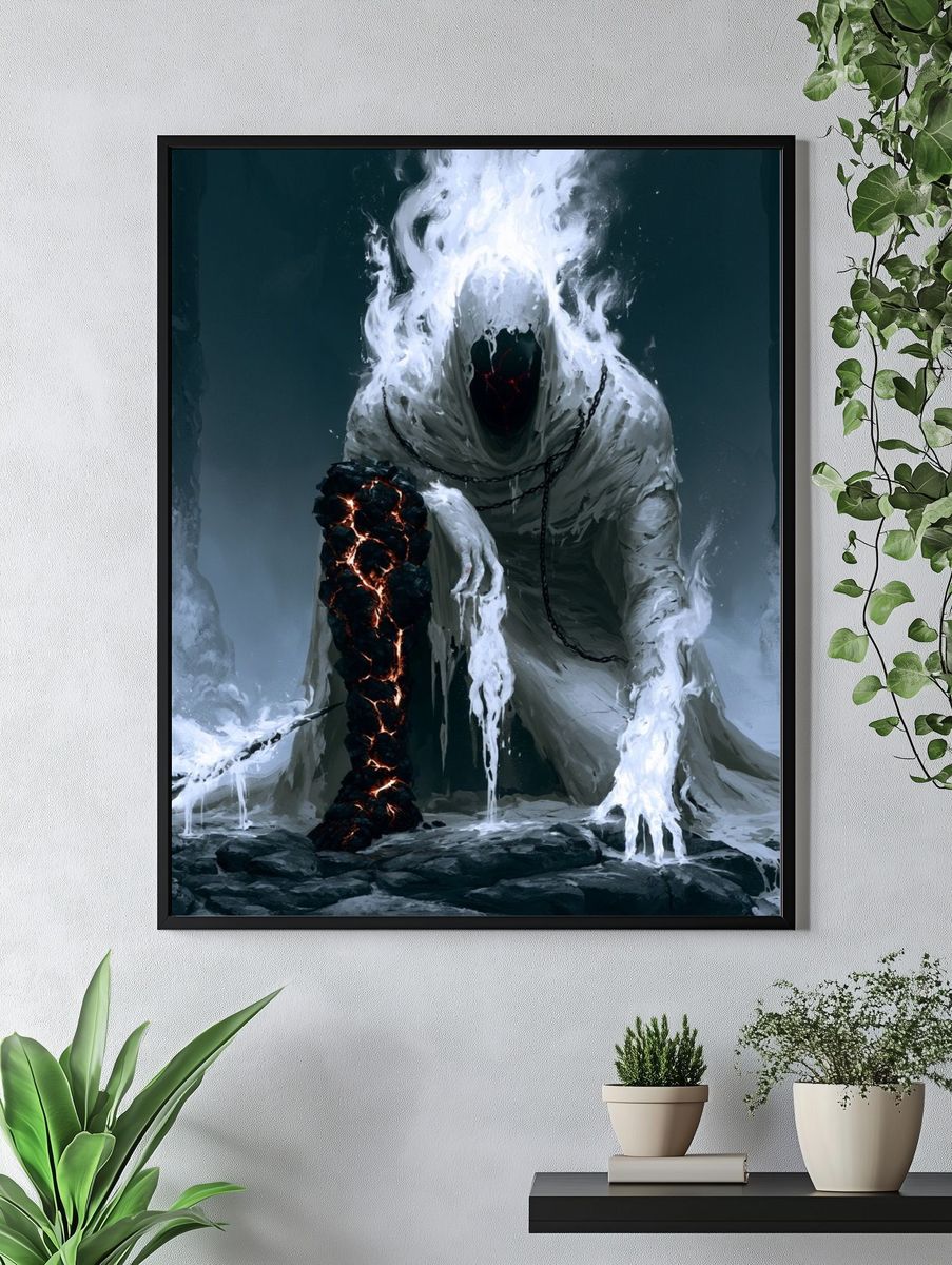 Cursed Ice Wraith Fantasy Print. — room view 4