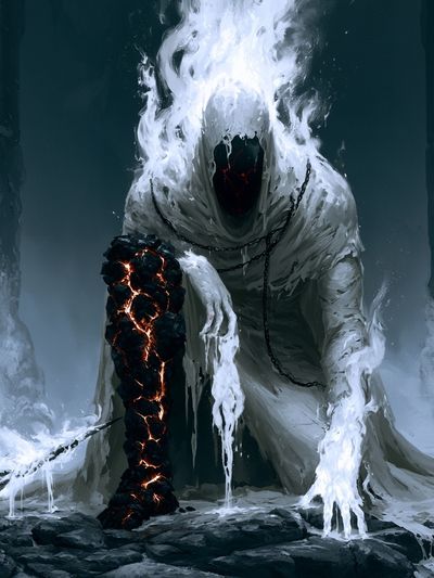 Cursed Ice Wraith Fantasy Print. poster