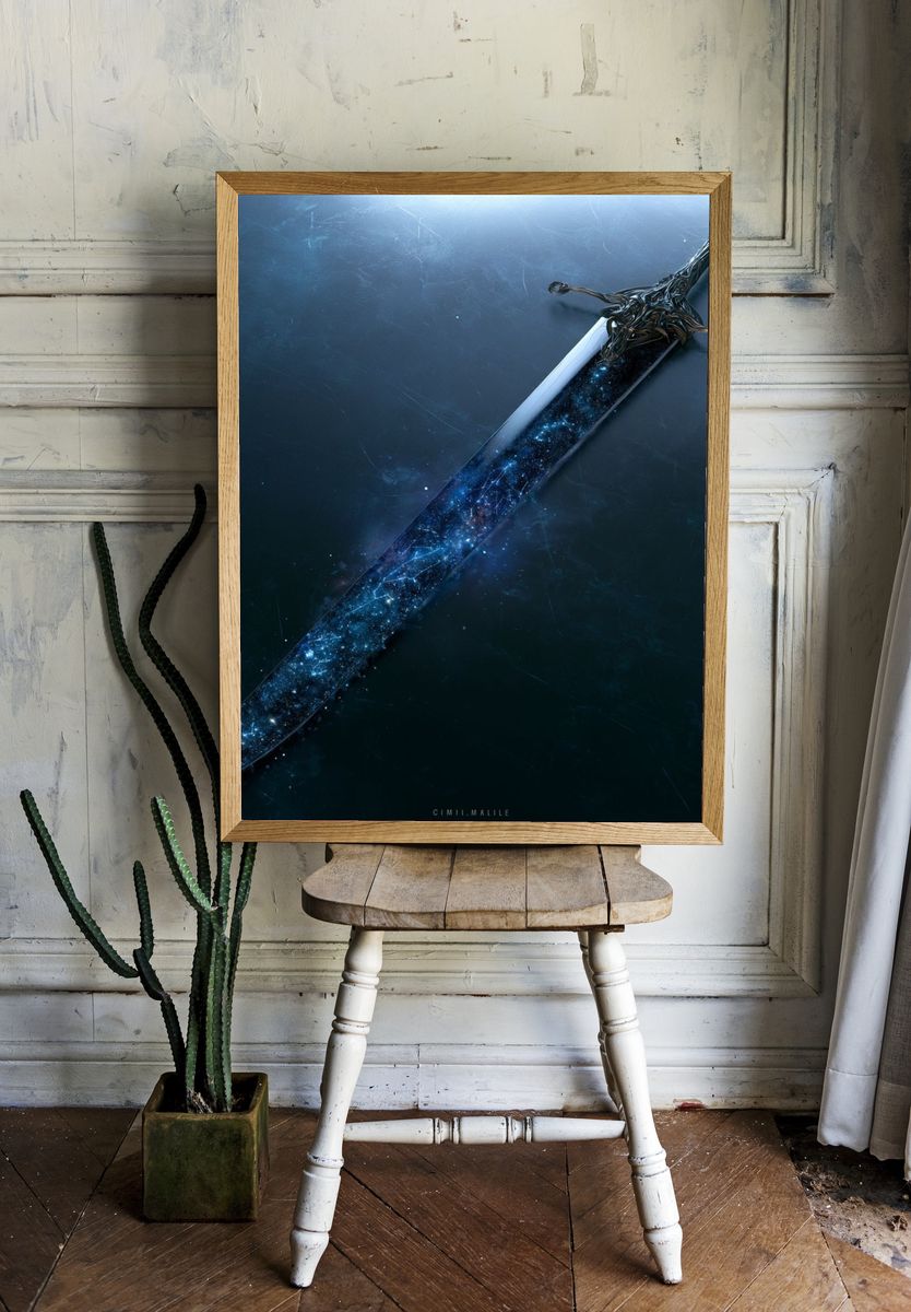 Cosmic Sword Illustration Poster. room preview
