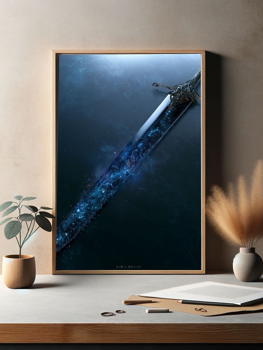 Cosmic Sword Illustration Poster. — room view 2