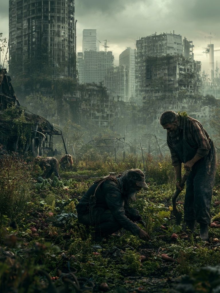 Post-Apocalyptic City Garden Poster. poster detail