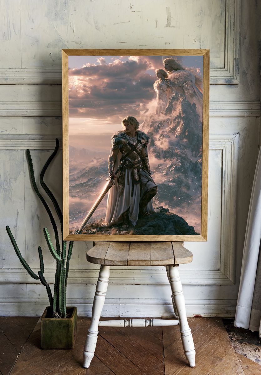 Fantasy Mountain Guardians Poster. room preview