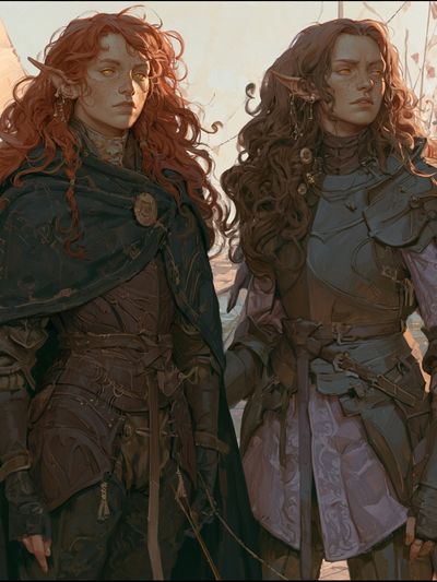 Elven Warriors Fantasy Illustration Poster. poster print