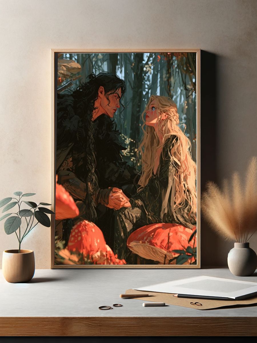 Forest Lovers Digital Art Poster. — room view 2