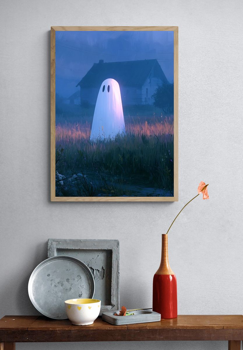 Ghost in the Meadow Illustration Poster. — room view 3