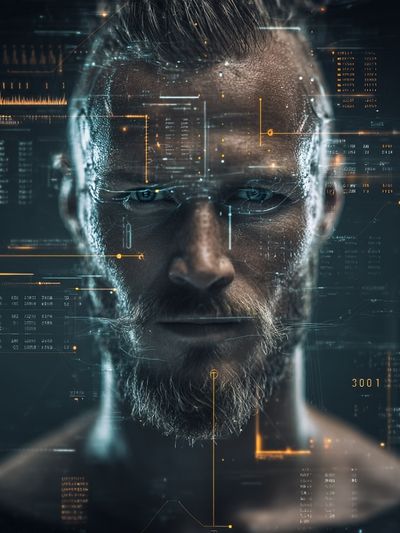 Cybernetic Man Portrait Print.