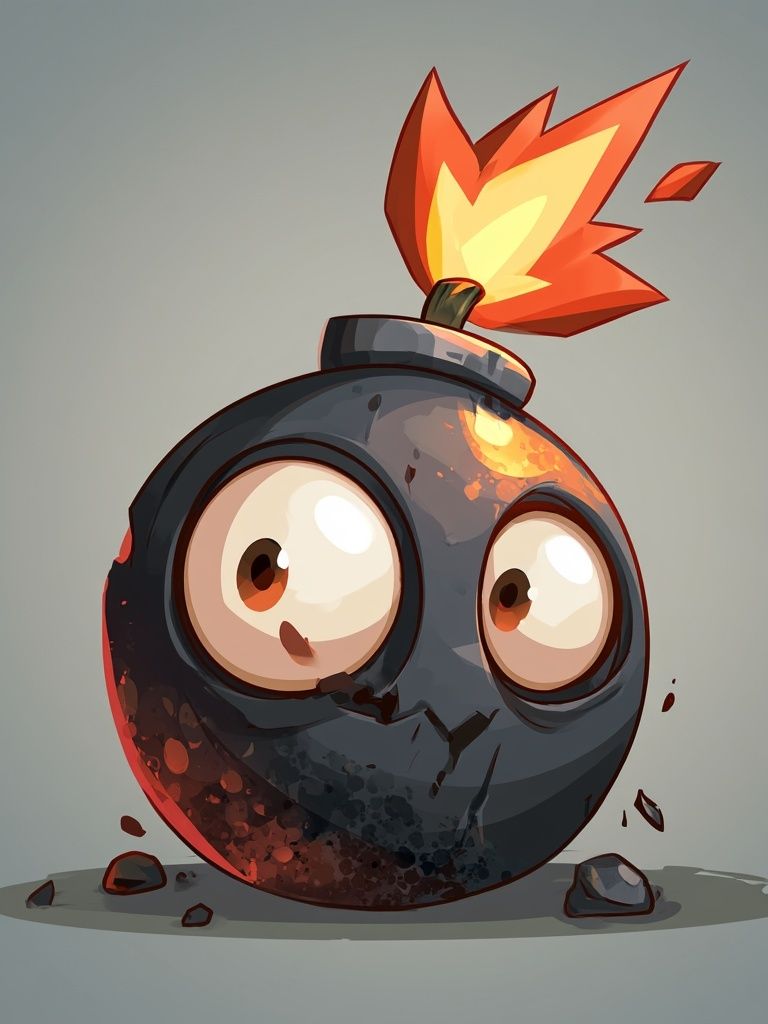 Cartoon Bomb Digital Art Poster. poster detail