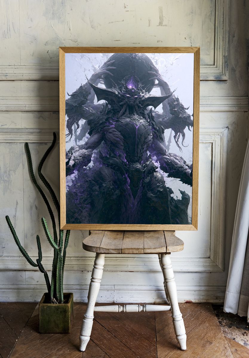 Dark Fantasy Demon Poster. — room view 1