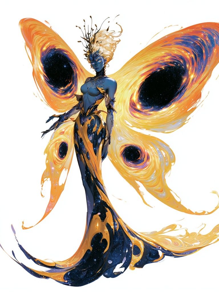 Cosmic Butterfly Woman Illustration Poster. poster — illustration art