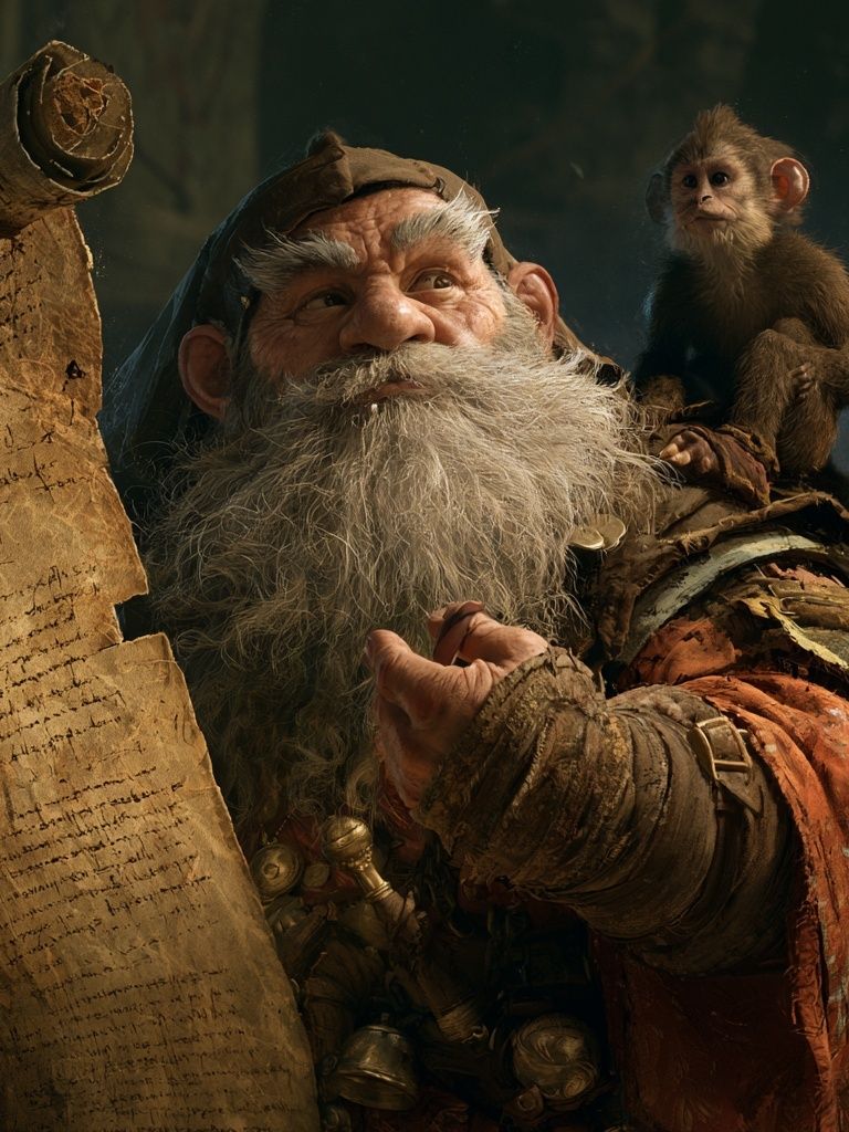 Wizard Monkey Fantasy Illustration Poster. poster — illustration art