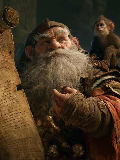 Wizard Monkey Fantasy Illustration Poster. poster