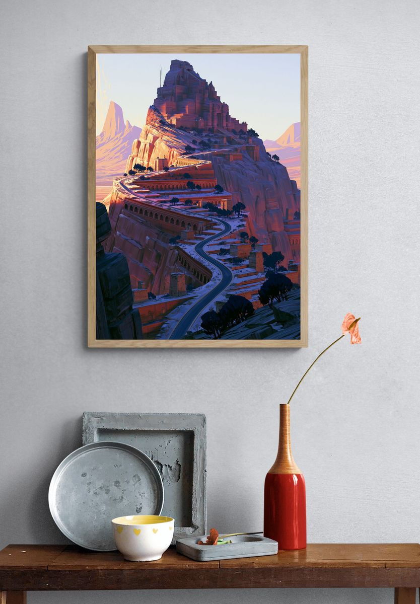 Mountain Citadel Landscape Print. — room view 3