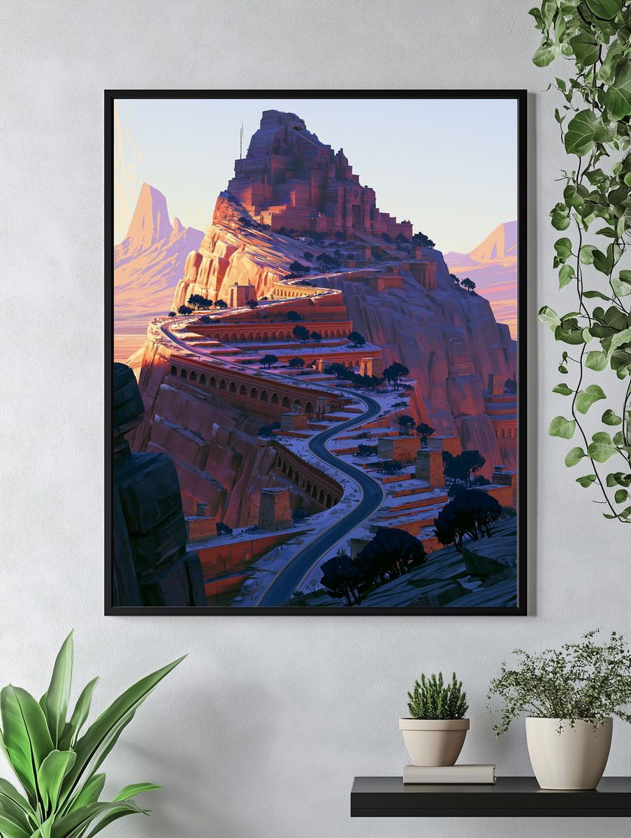 Mountain Citadel Landscape Print. — room view 4