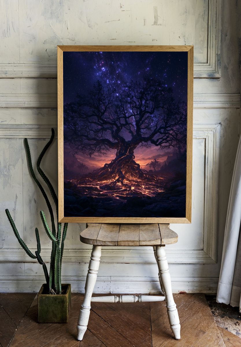 Cosmic Tree of Light Poster. — room view 1