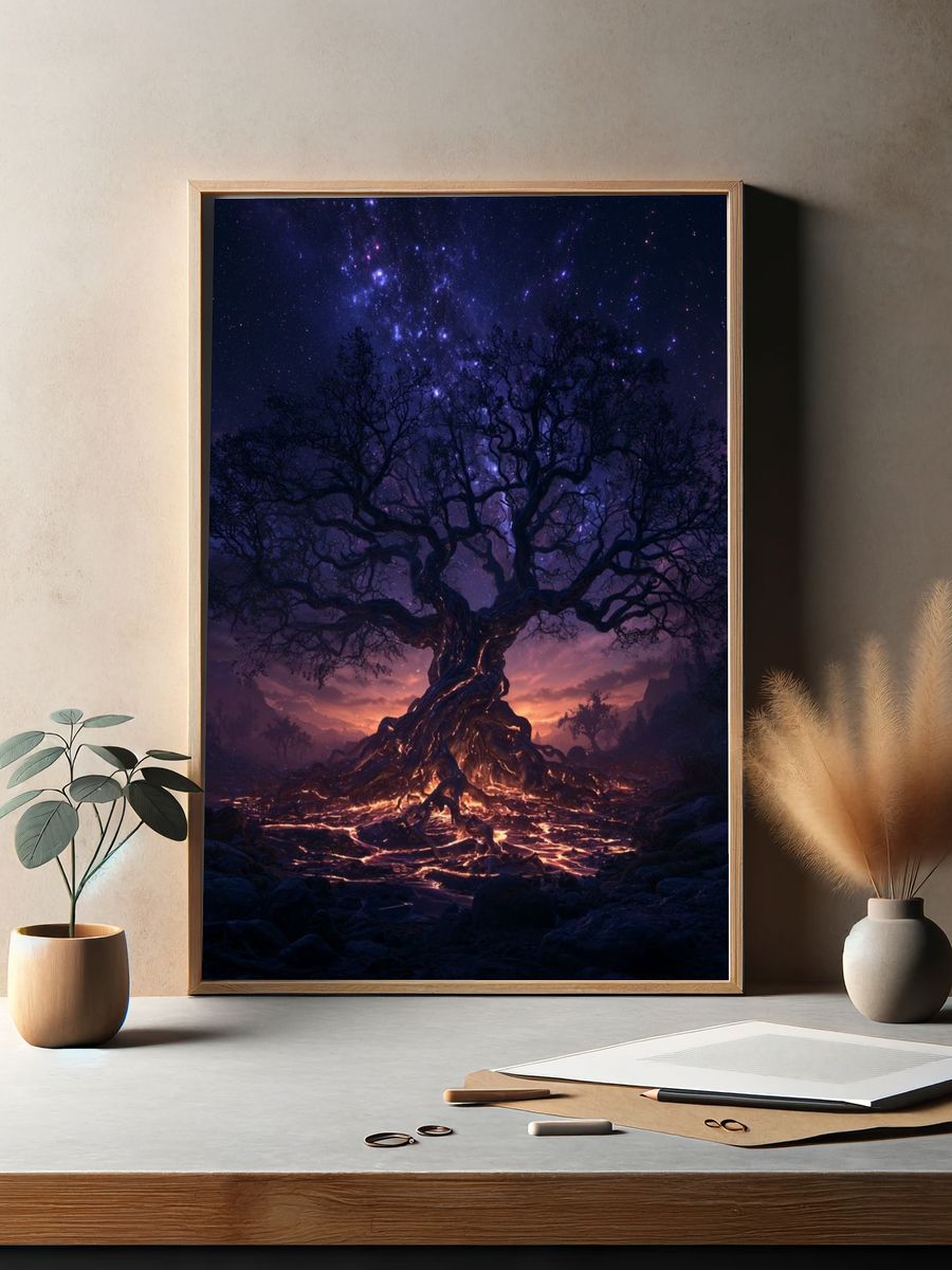 Cosmic Tree of Light Poster. — room view 2