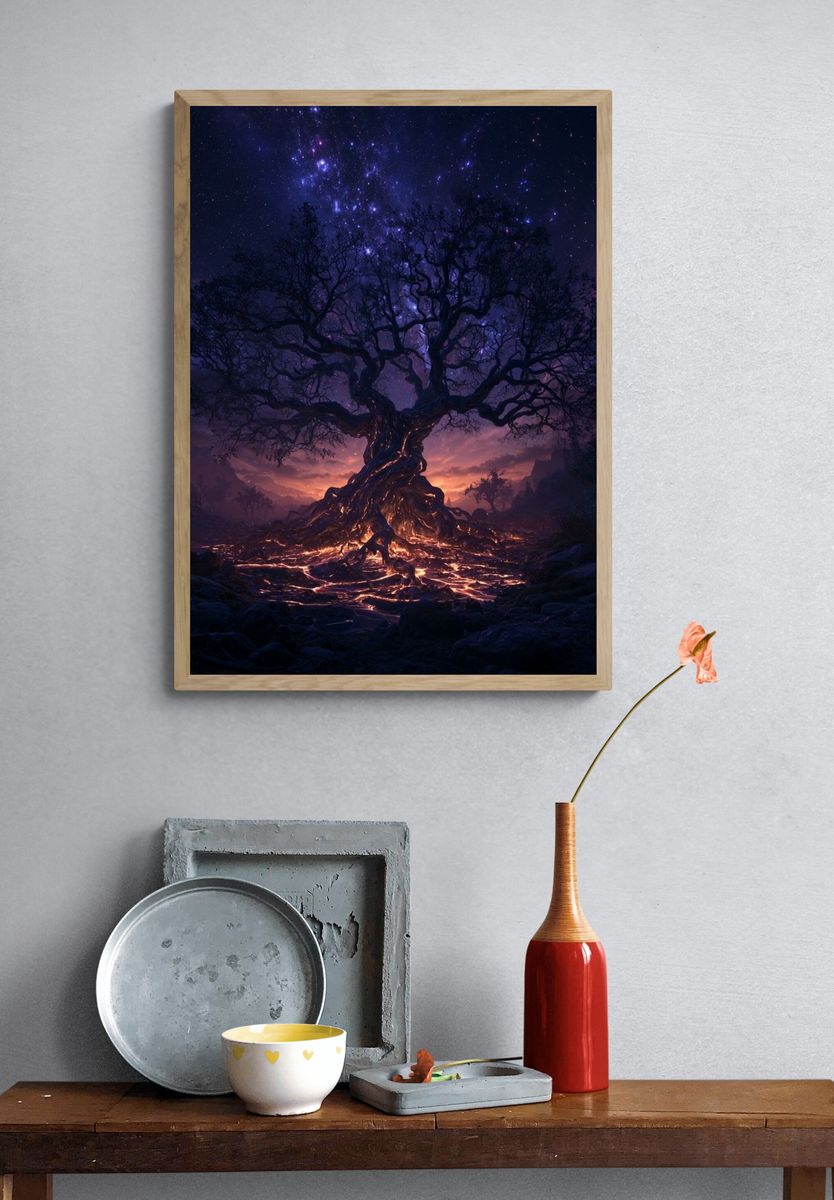 Cosmic Tree of Light Poster. — room view 3