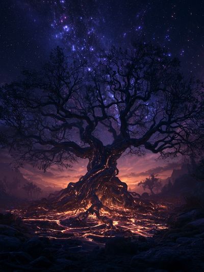 Cosmic Tree of Light Poster.