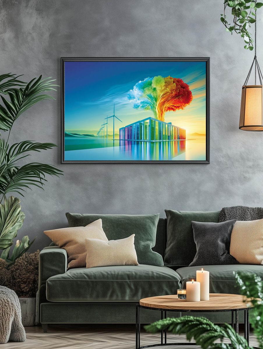 Rainbow Energy Server Farm Print. — room view 4