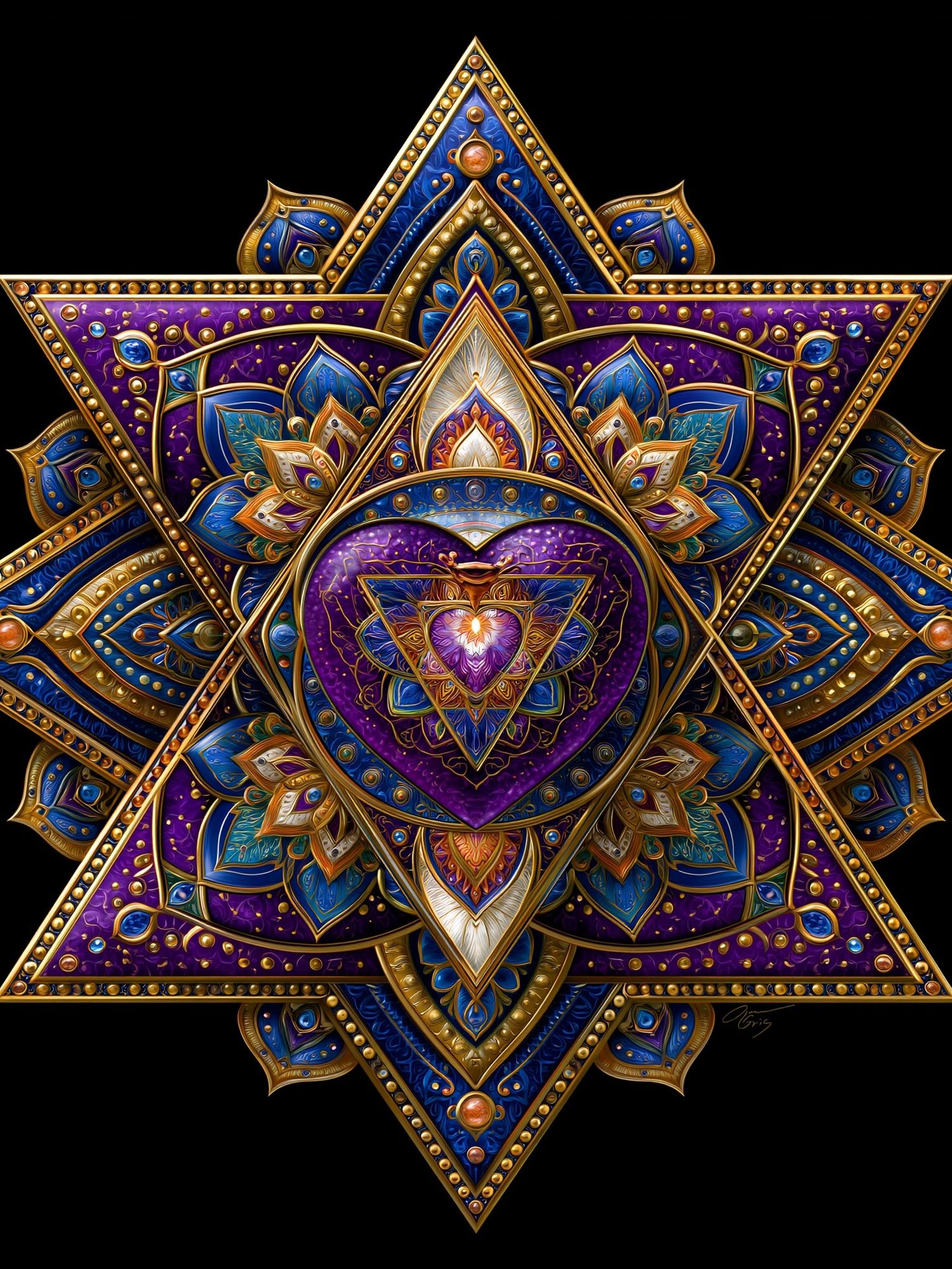 Sacred Geometric Mandala Print. poster — illustration art
