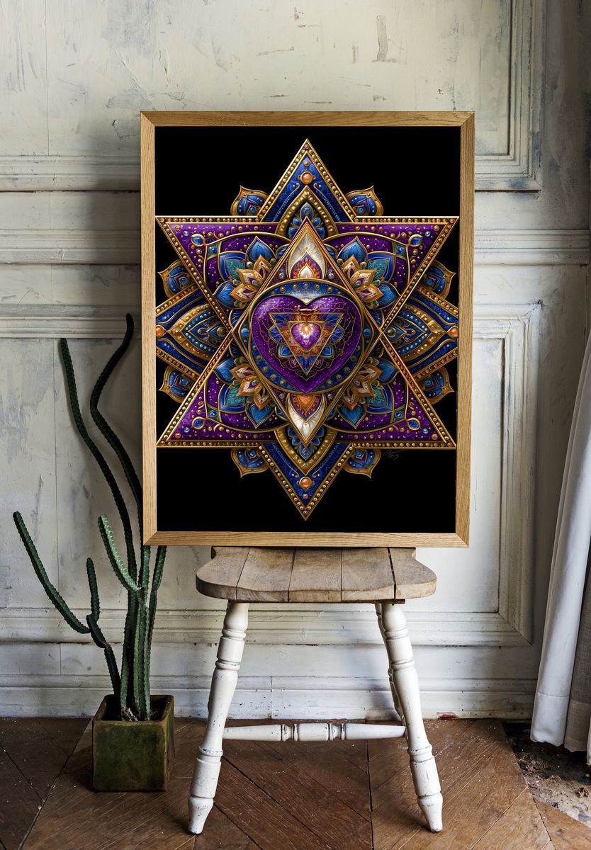 Sacred Geometric Mandala Print. room preview