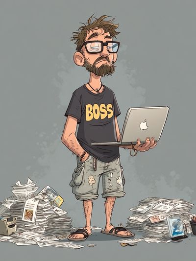 Boss Cartoon Illustration Poster. poster print