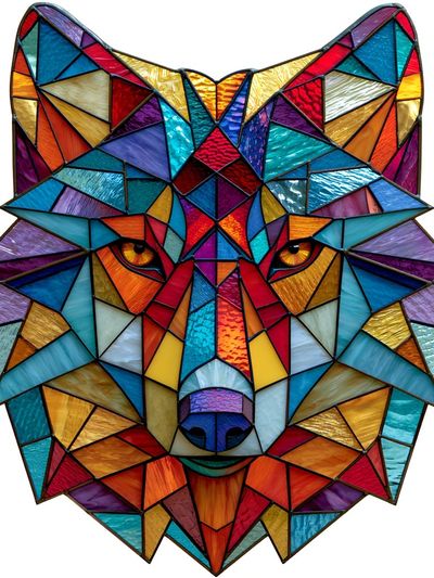 Geometric Wolf Illustration Poster. poster