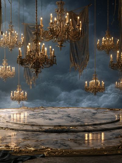 Gothic Chandelier Hallway Poster. poster