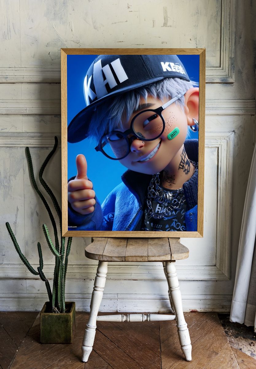 Stylized Streetwear Character Poster room preview