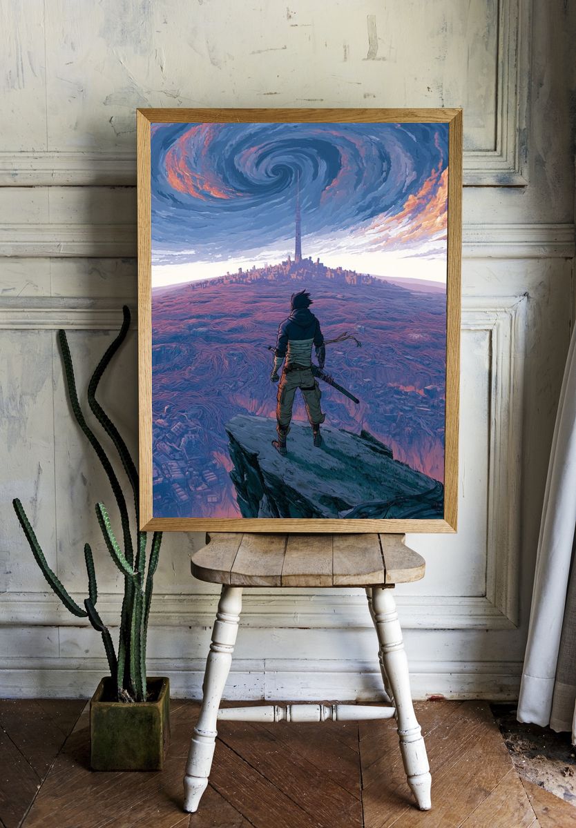 Storm Over the Tower Print. room preview
