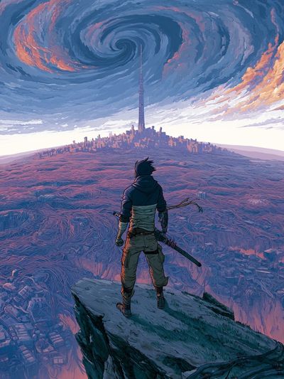 Storm Over the Tower Print.