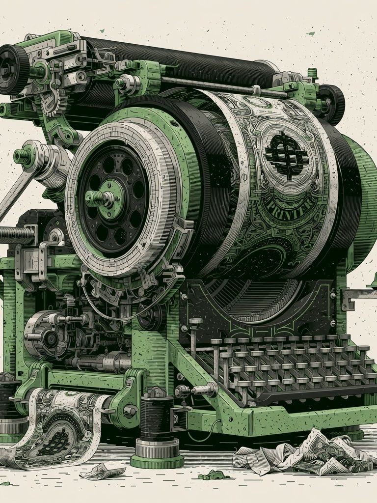 Vintage Printing Press Illustration Poster. poster — illustration art