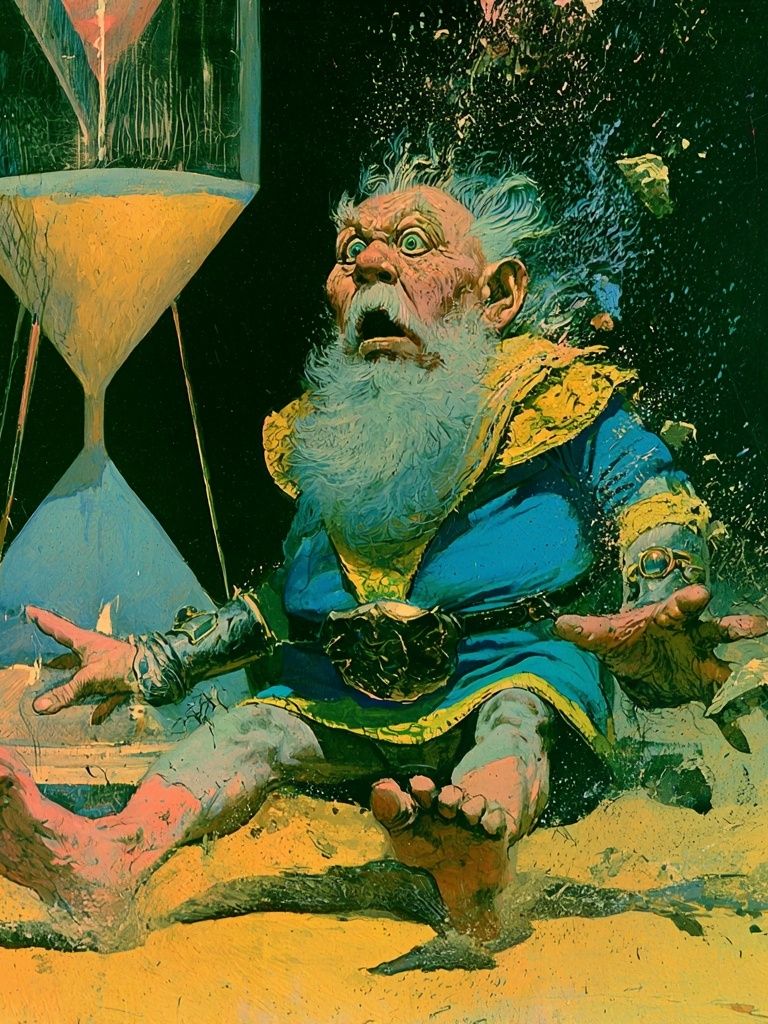 Surreal Wizard Hourglass Print. poster detail