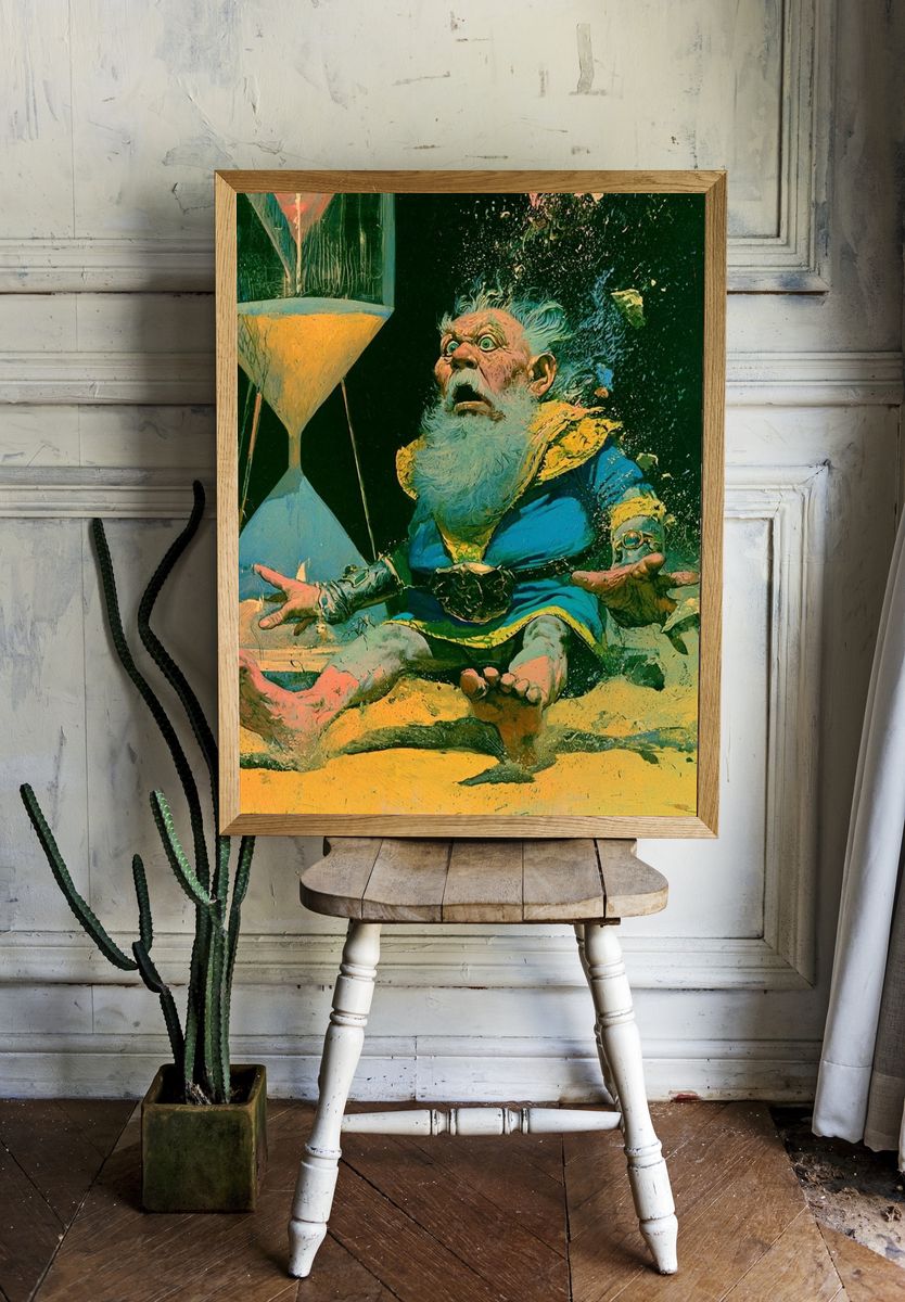 Surreal Wizard Hourglass Print. — room view 1