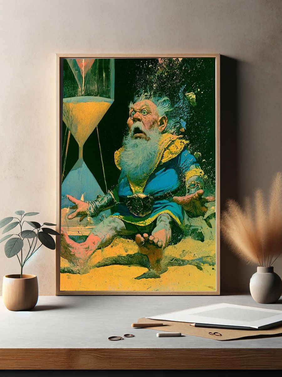 Surreal Wizard Hourglass Print. — room view 2