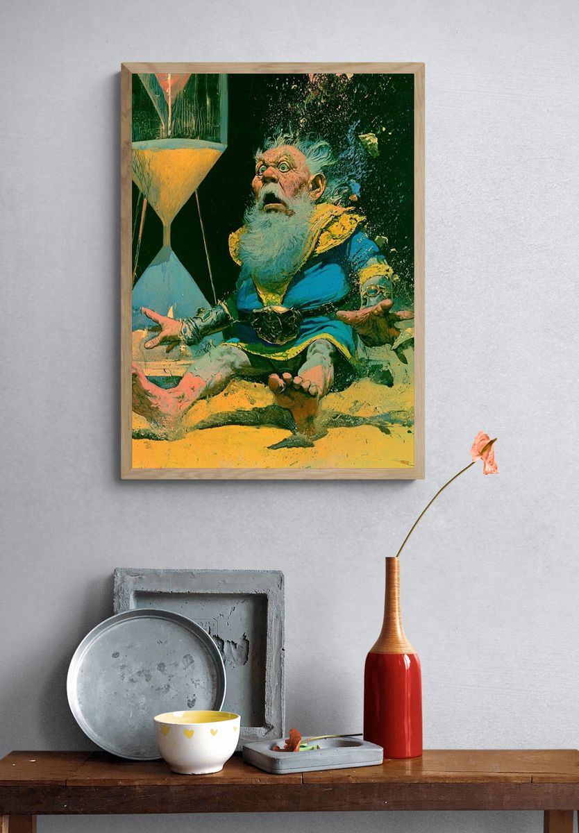 Surreal Wizard Hourglass Print. — room view 3