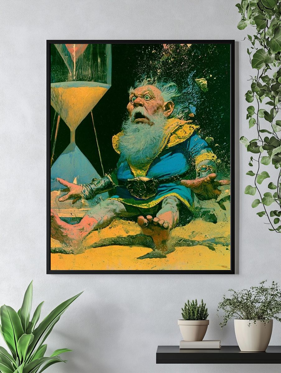 Surreal Wizard Hourglass Print. — room view 4