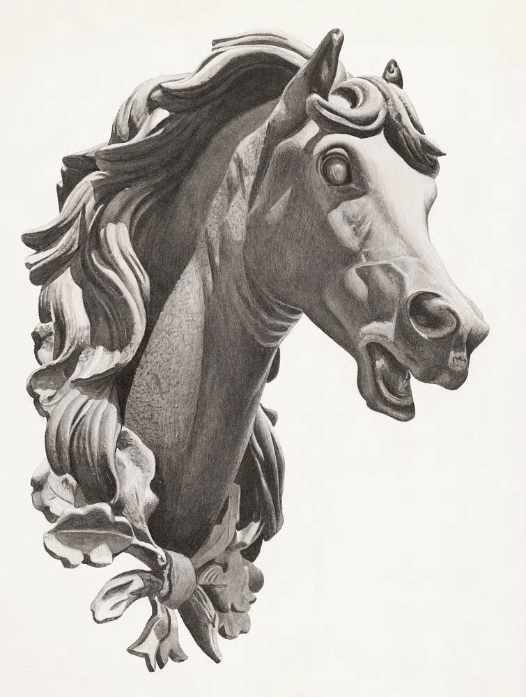 Decorative Horse's Head (ca.1938) Albert. poster detail
