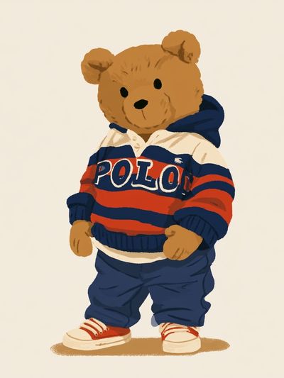 Teddy Bear Streetwear Illustration Poster. poster