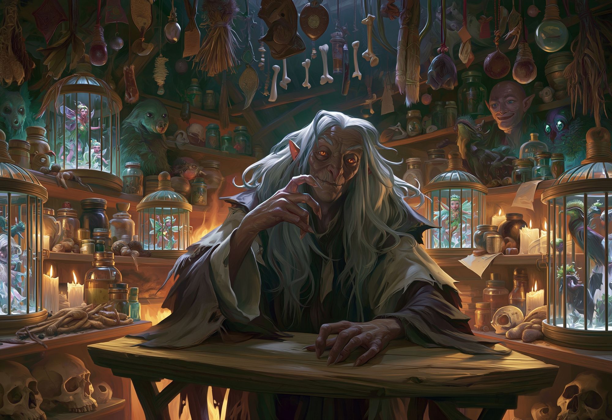 Dark Fantasy Witch Workshop Print. poster detail