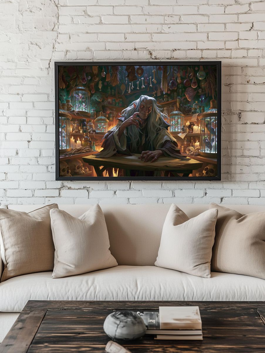 Dark Fantasy Witch Workshop Print. — room view 1