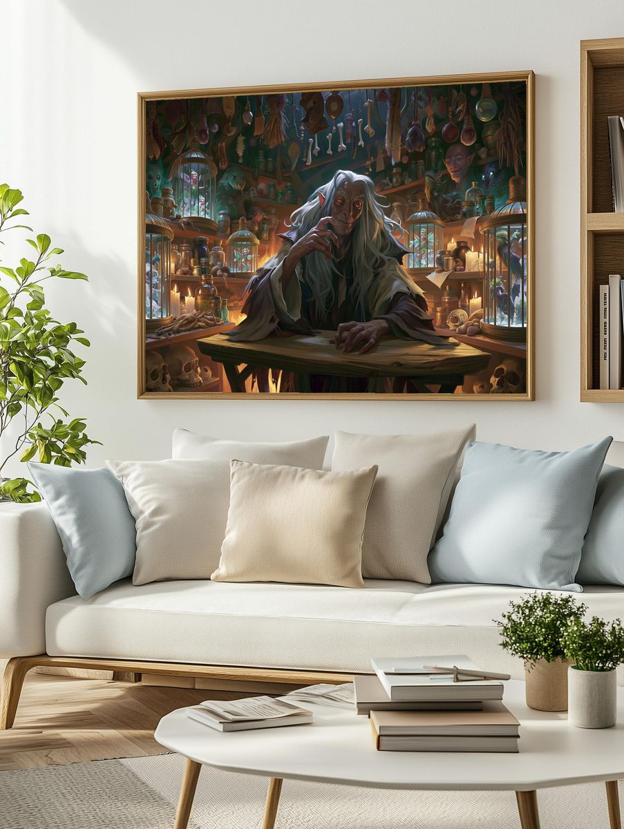 Dark Fantasy Witch Workshop Print. — room view 2