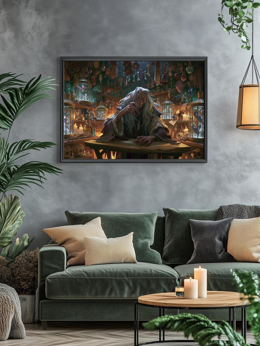 Dark Fantasy Witch Workshop Print. — room view 4