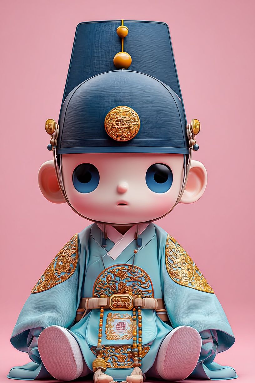 Cute Korean Doll Illustration Poster. poster detail