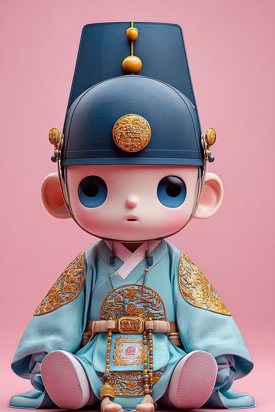 Cute Korean Doll Illustration Poster. poster