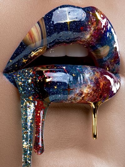 Galaxy Lips Abstract Print. poster