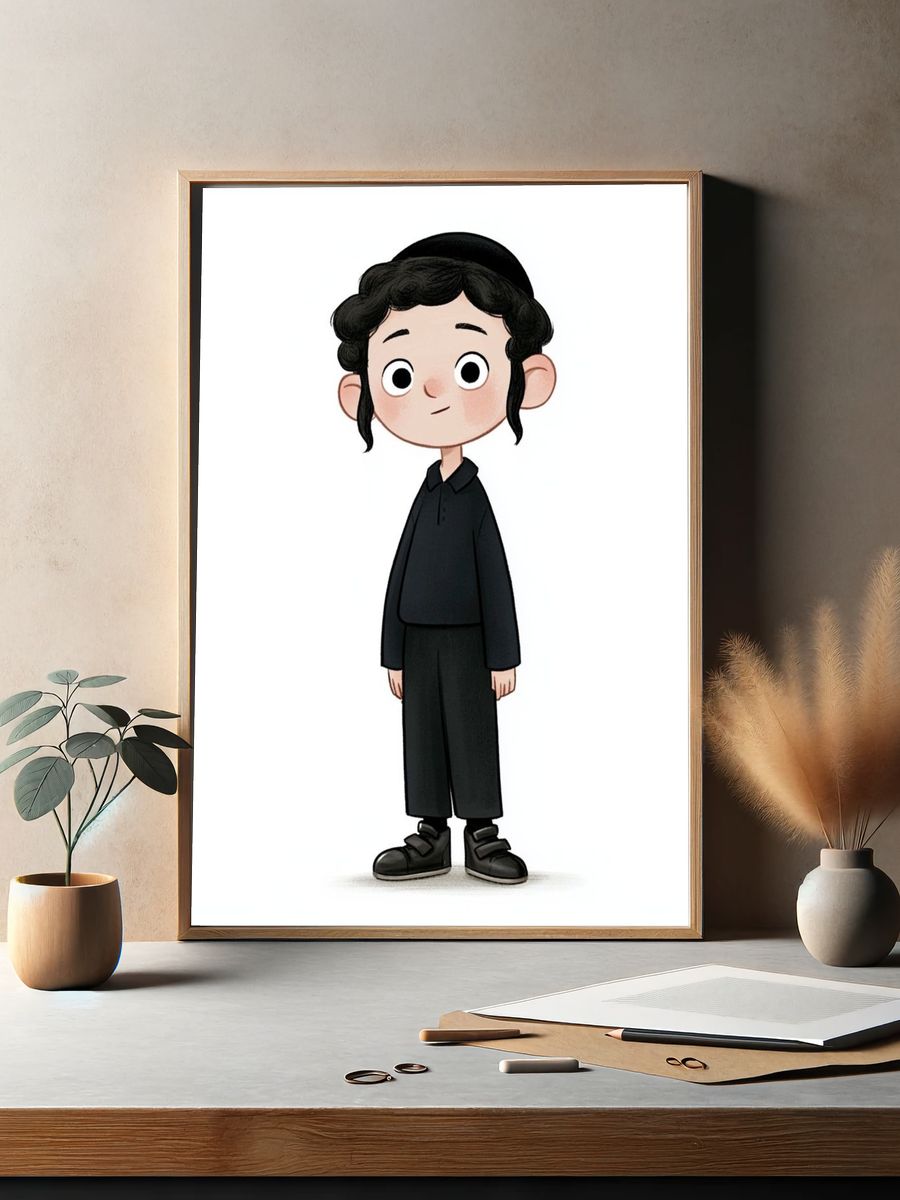 Chibi Boy Character Illustration Poster. — room view 2