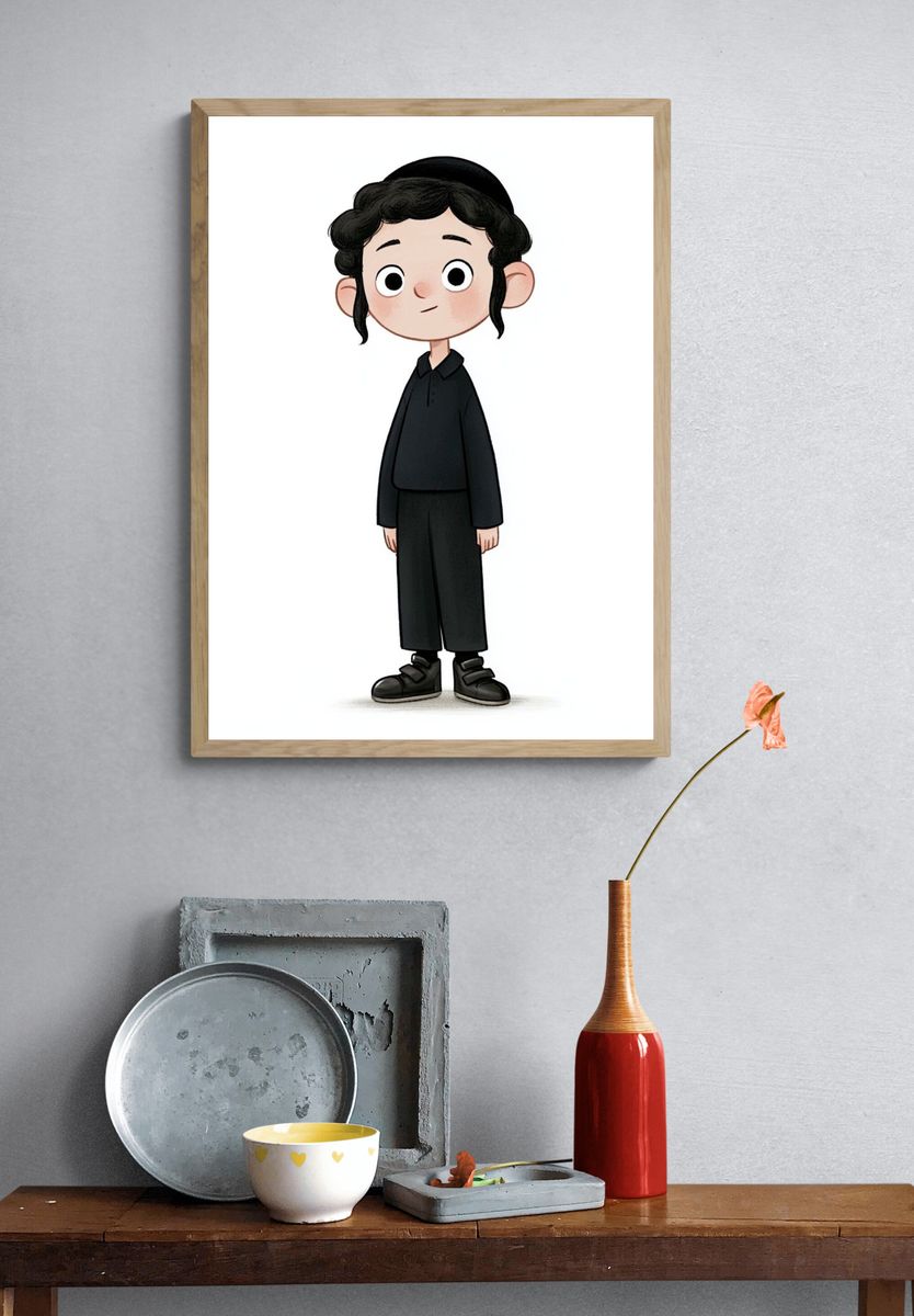 Chibi Boy Character Illustration Poster. — room view 3