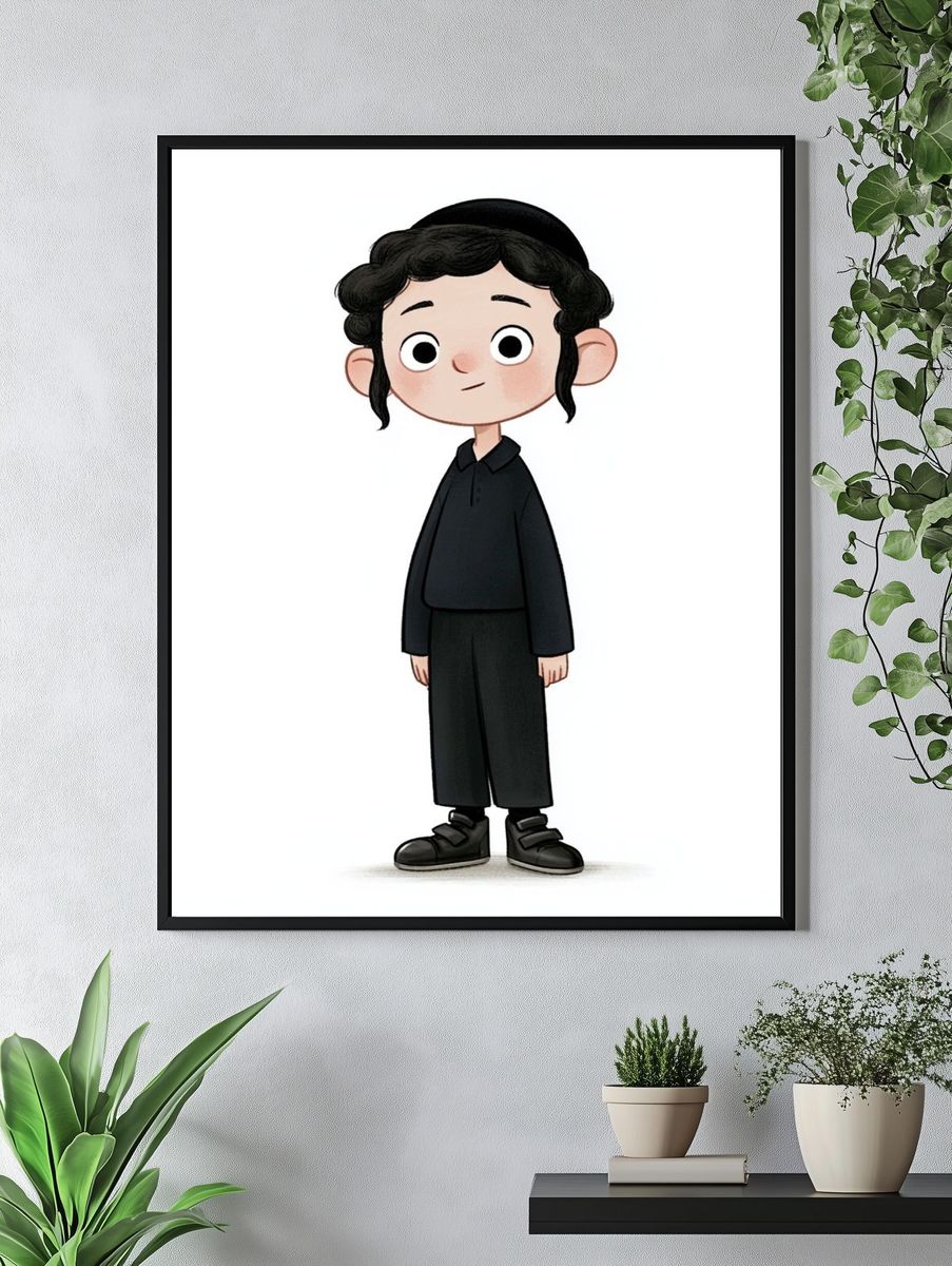 Chibi Boy Character Illustration Poster. — room view 4