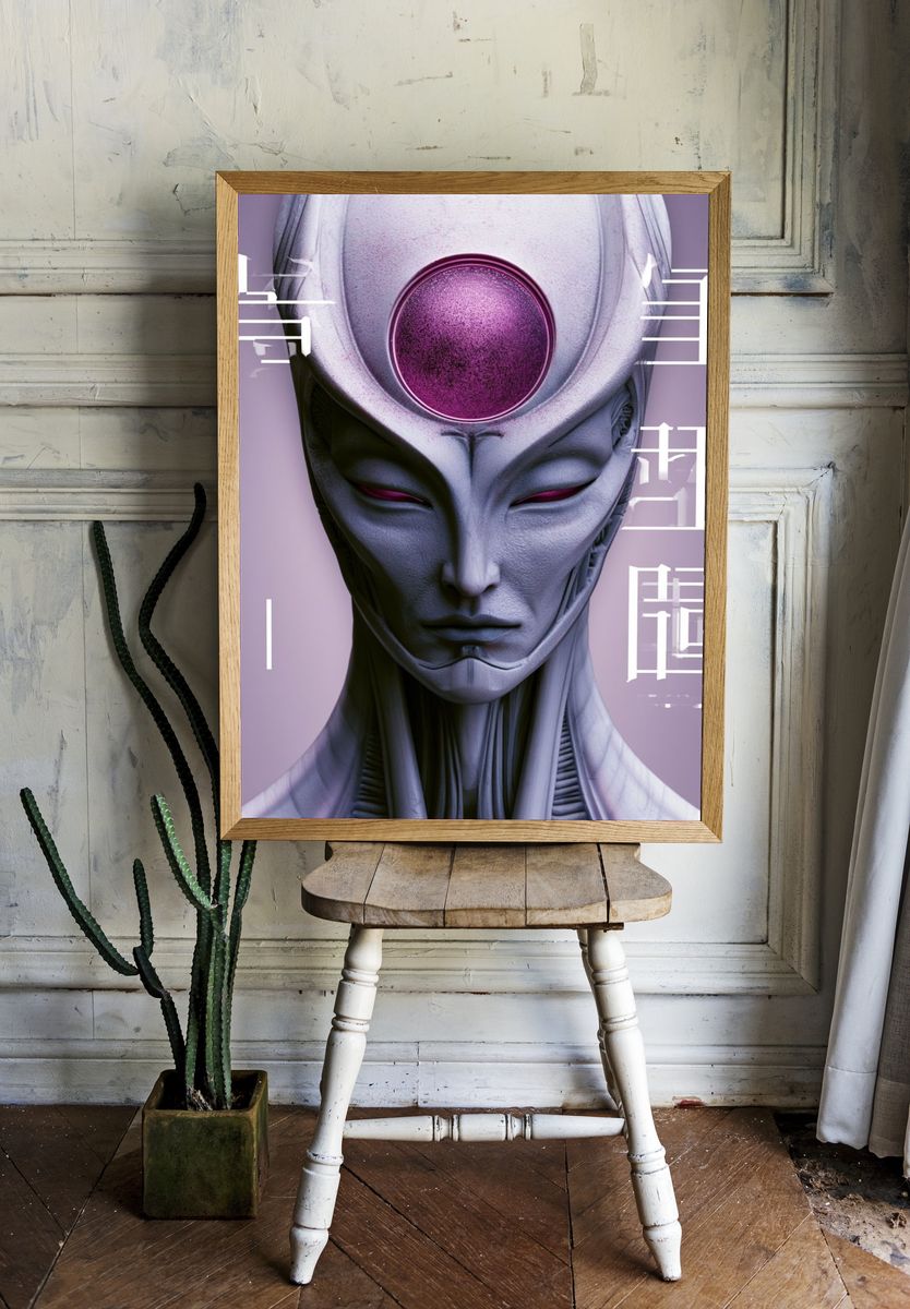 Cyber Mystic Portrait Poster. — room view 1