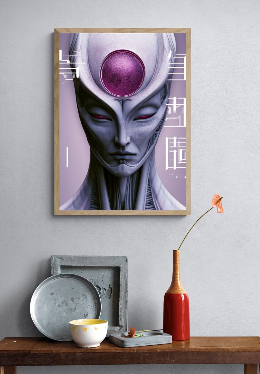 Cyber Mystic Portrait Poster. — room view 3